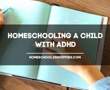 Text: Homeschooling a Child With ADHD HomeschoolingHippies.com